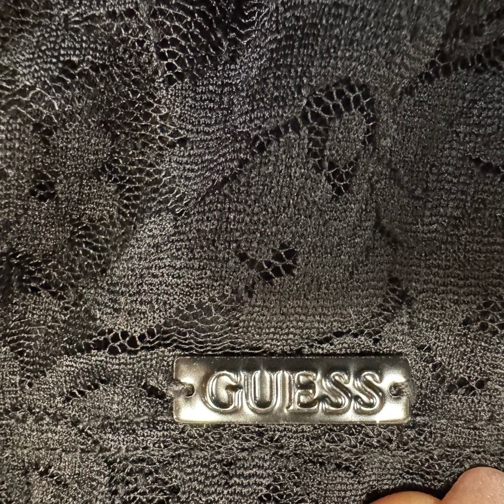 Guess Black Lace Short Sleeve Top - Picture 8 of 10